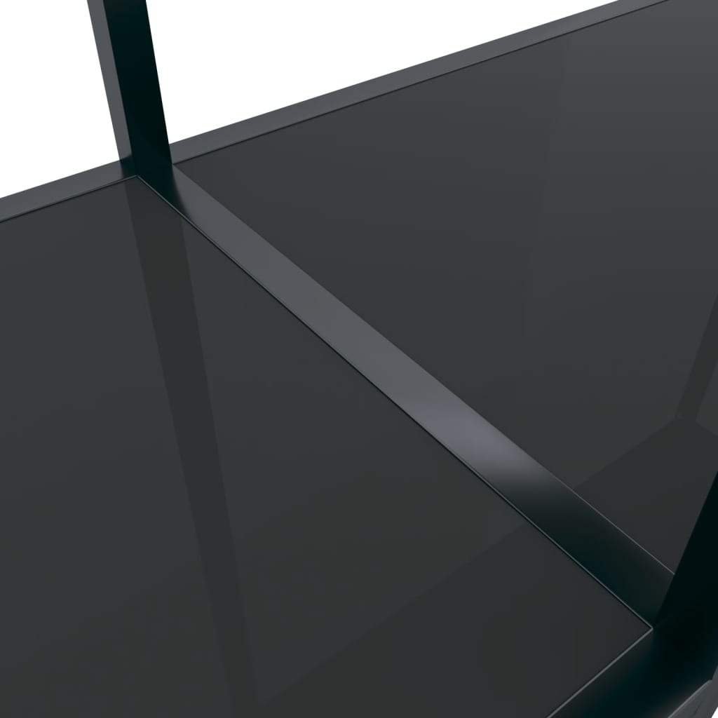 Masă consolă,negru, 180x35x75,5 cm, sticlă securizată