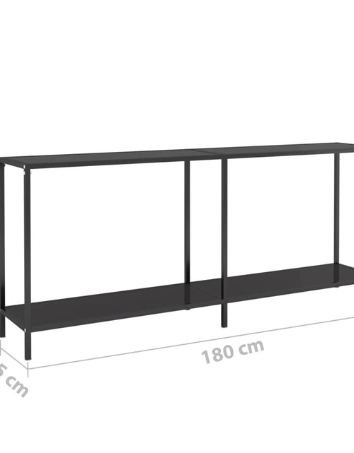 Încărcați imaginea în vizualizatorul Galerie, Masă consolă,negru, 180x35x75,5 cm, sticlă securizată
