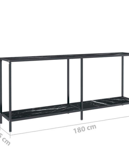 Загрузите изображение в средство просмотра галереи, Masă consolă,negru, 180x35x75,5 cm, sticlă securizată
