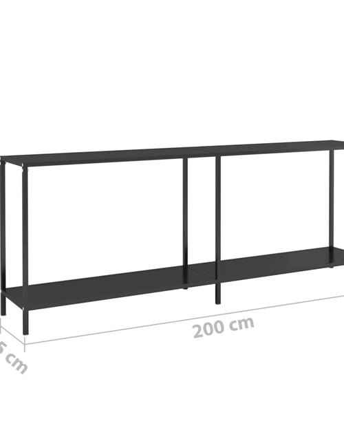 Încărcați imaginea în vizualizatorul Galerie, Masă consolă, negru, 200x35x75,5 cm, sticlă securizată
