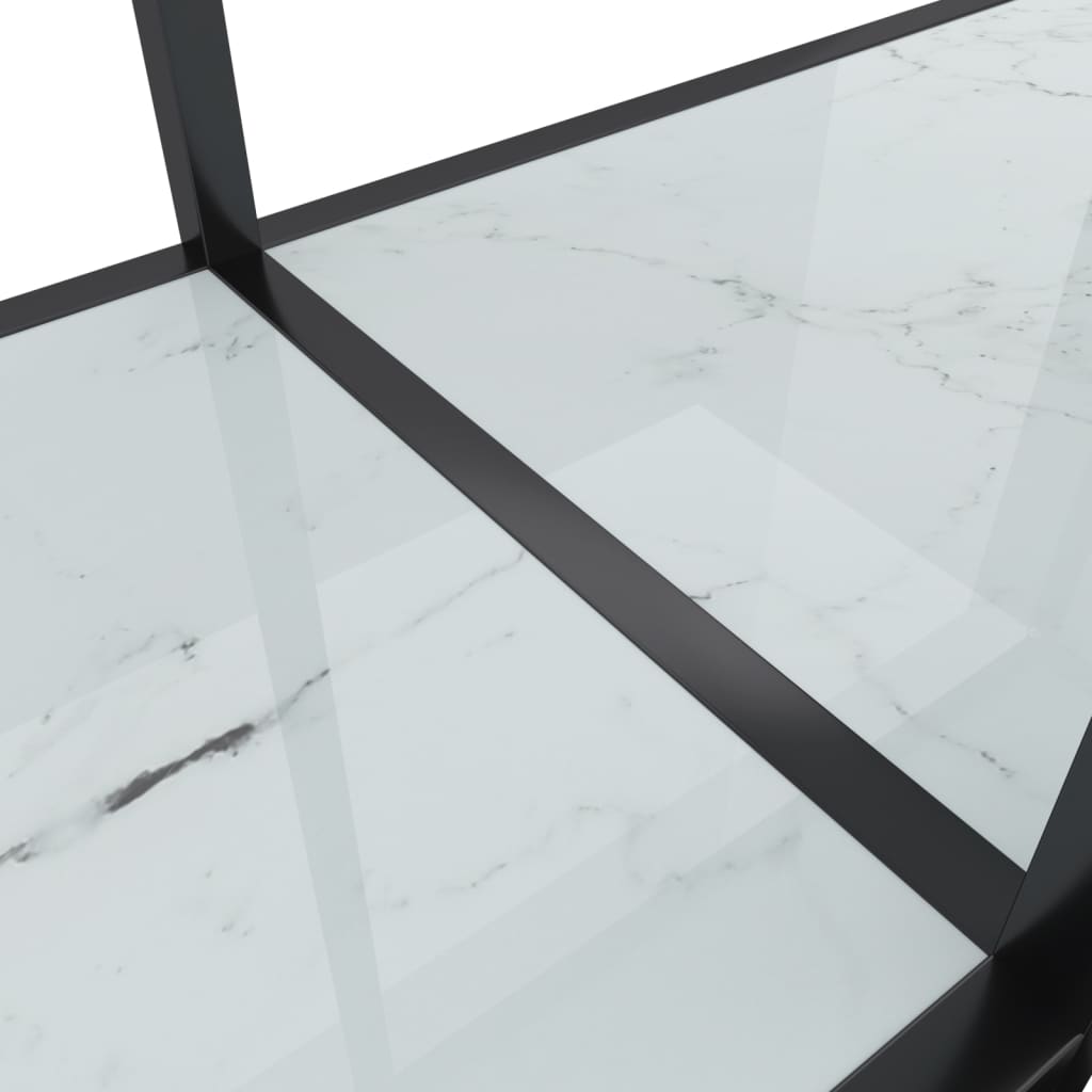 Masă consolă,alb, 200x35x75,5 cm, sticlă securizată
