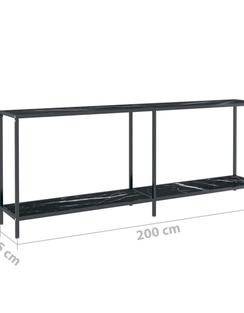 Загрузите изображение в средство просмотра галереи, Masă consolă, negru, 200x35x75,5 cm, sticlă securizată
