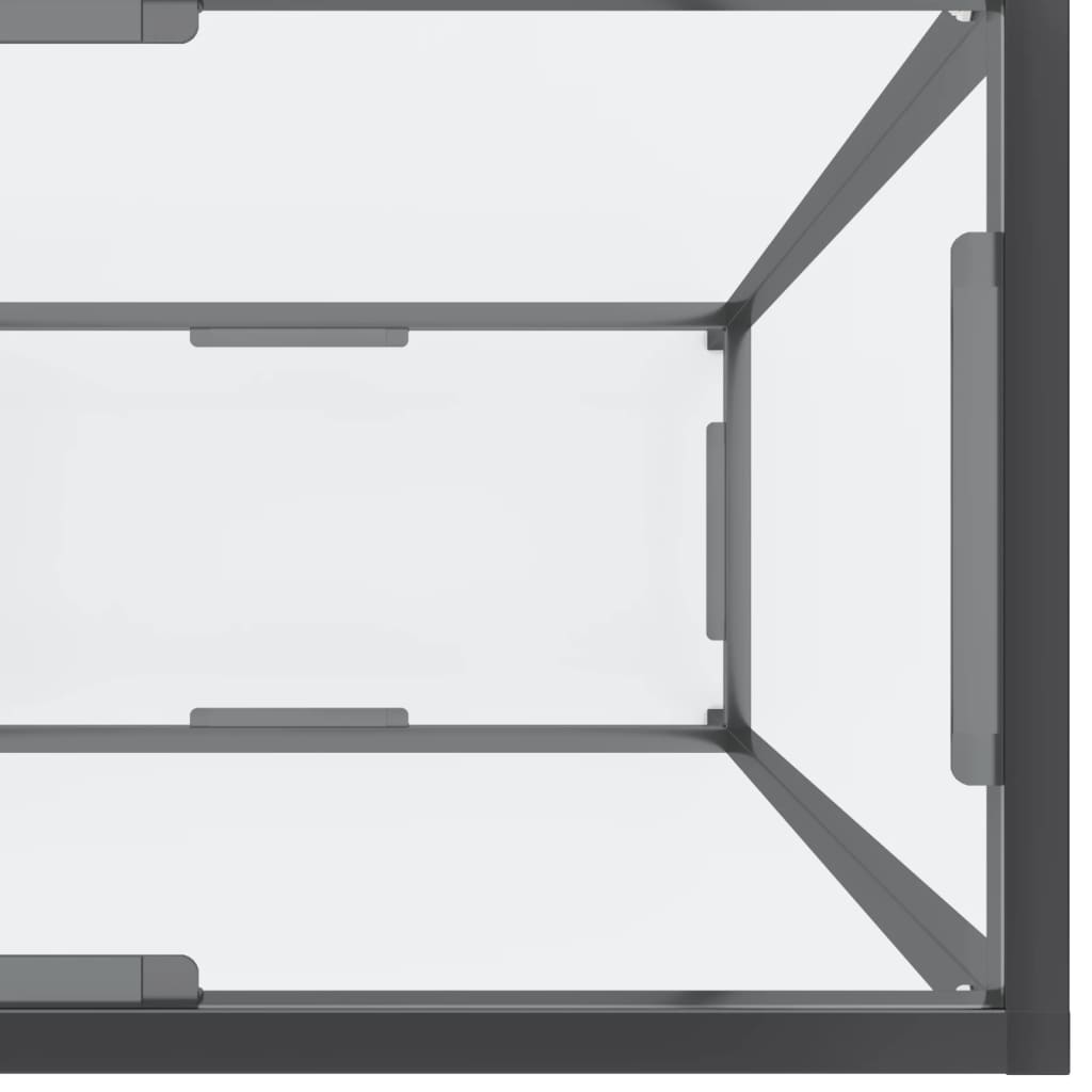 Masă consolă, transparent, 220x35x75,5 cm, sticlă securizată