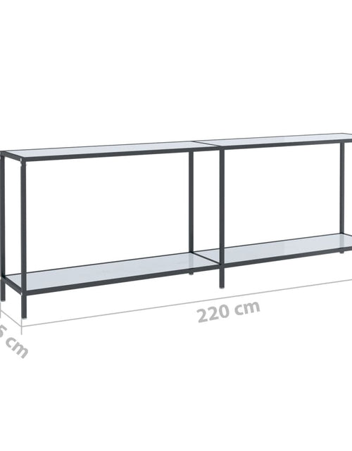 Încărcați imaginea în vizualizatorul Galerie, Masă consolă,alb, 220x35x75,5 cm, sticlă securizată
