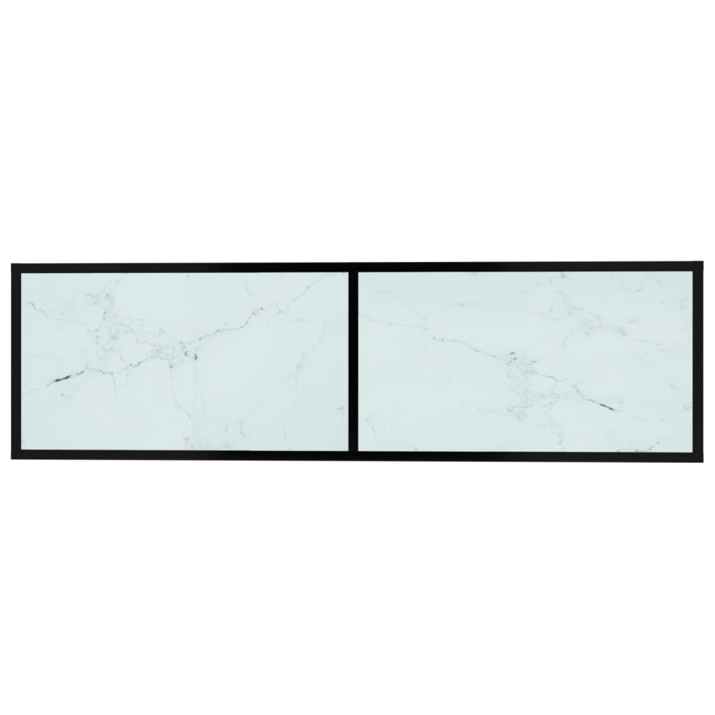 Comodă TV, marmură albă, 140x40x40,5 cm, sticlă securizată