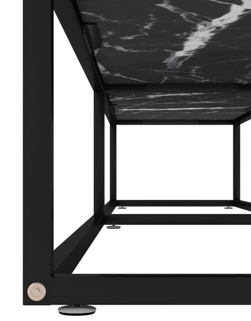 Încărcați imaginea în vizualizatorul Galerie, Comodă TV, marmură neagră, 200x40x40,5 cm, sticlă securizată
