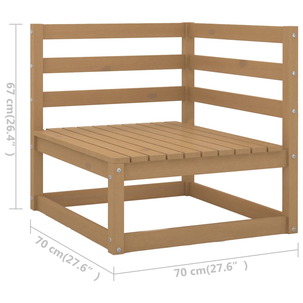 Set mobilier de grădină, 6 piese, maro miere, lemn masiv de pin