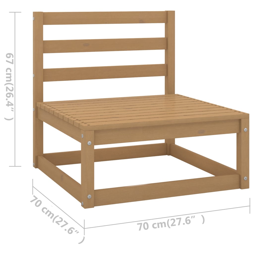 Set mobilier de grădină, 6 piese, maro miere, lemn masiv de pin