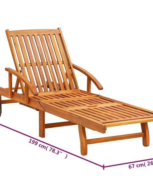 Загрузите изображение в средство просмотра галереи, Șezlonguri cu perne, 2 buc., lemn masiv de acacia
