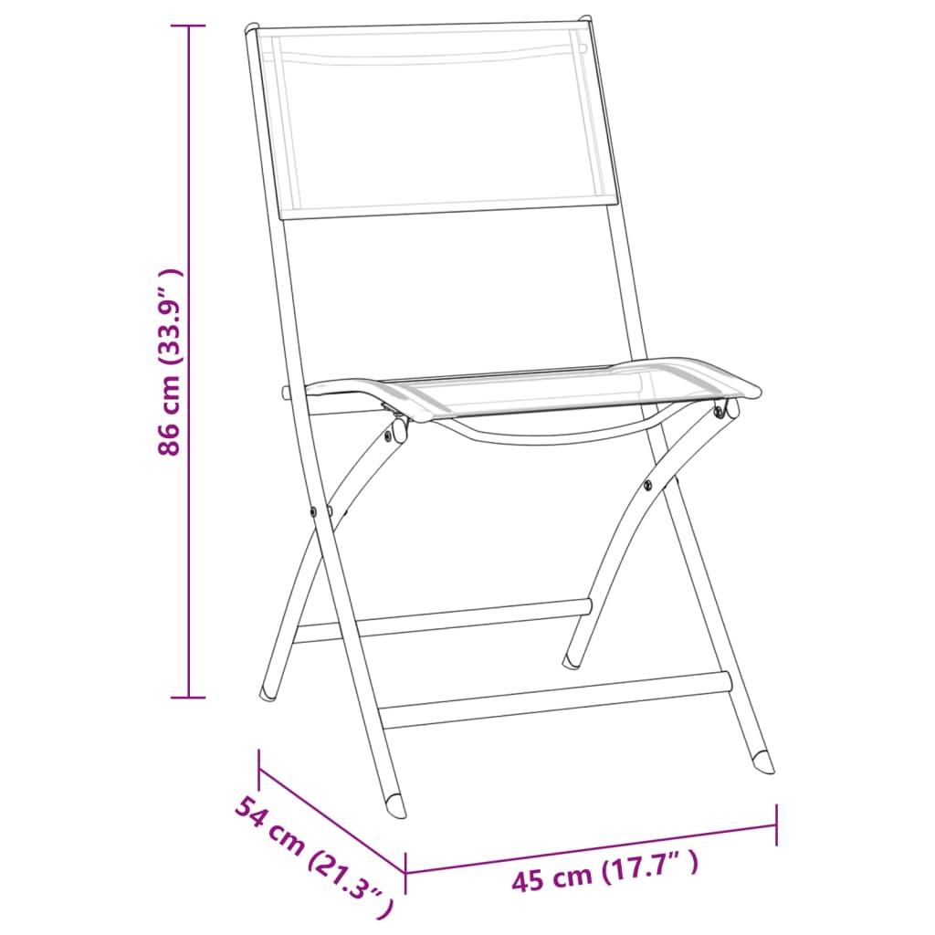 Set mobilier de exterior, 3 piese, oțel - Lando