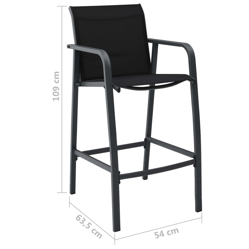 Set mobilier de bar pentru grădină, 5 piese, negru - Lando