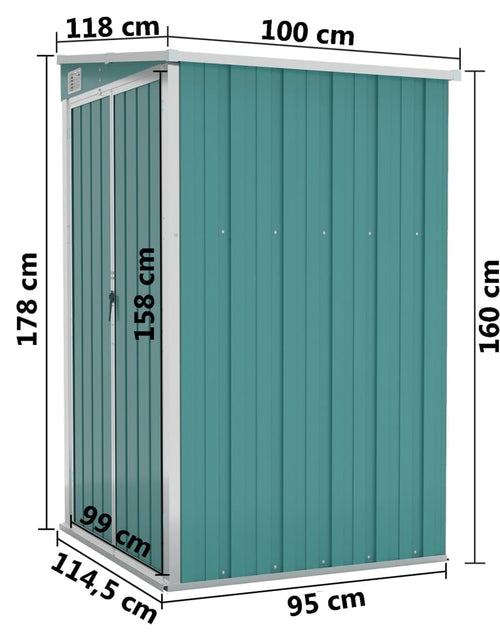 Încărcați imaginea în vizualizatorul Galerie, Șopron grădină/montaj perete verde 118x100x178 cm oțel zincat
