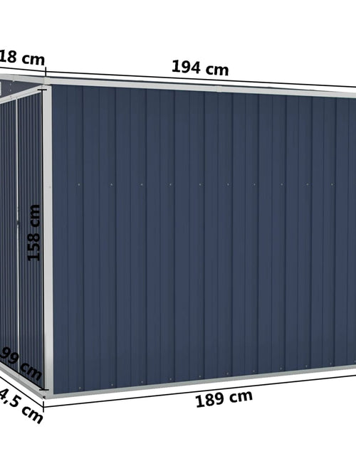 Загрузите изображение в средство просмотра галереи, Șopron grădină/montaj perete antracit 118x194x178 cm oțel
