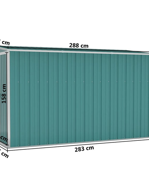 Încărcați imaginea în vizualizatorul Galerie, Șopron grădină/montaj perete verde 118x288x178 cm oțel zincat - Lando
