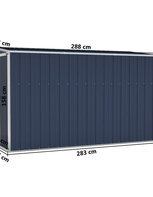 Загрузите изображение в средство просмотра галереи, Șopron grădină/montaj perete antracit 118x288x178 cm oțel
