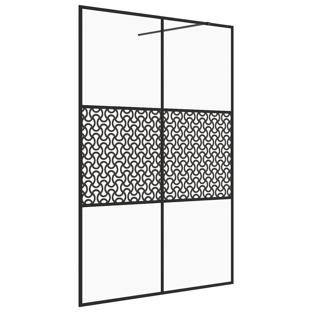 Paravan de duș walk-in negru 140x195 cm sticlă ESG transparentă