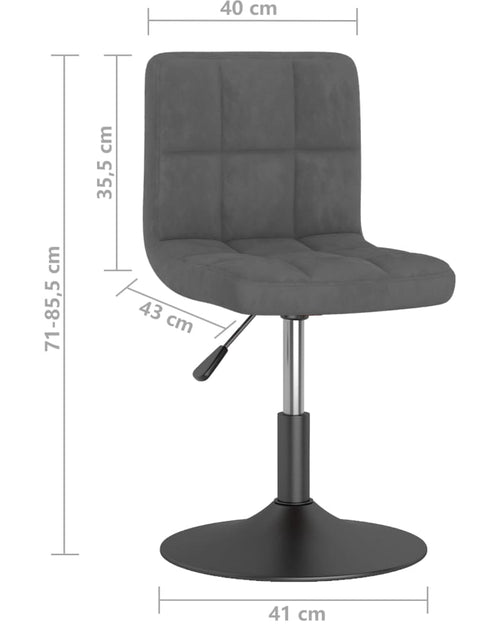 Загрузите изображение в средство просмотра галереи, Scaun de bar pivotant, gri închis, catifea
