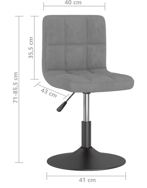 Загрузите изображение в средство просмотра галереи, Scaune rotative de bucătărie, 2 buc., gri deschis, catifea
