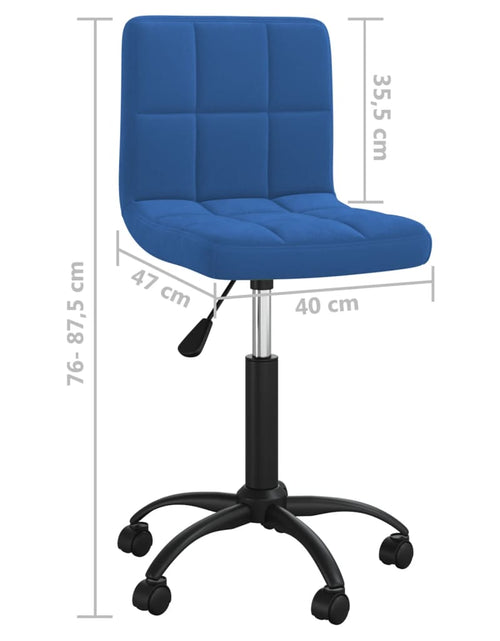 Загрузите изображение в средство просмотра галереи, Scaun de birou pivotant, albastru, catifea
