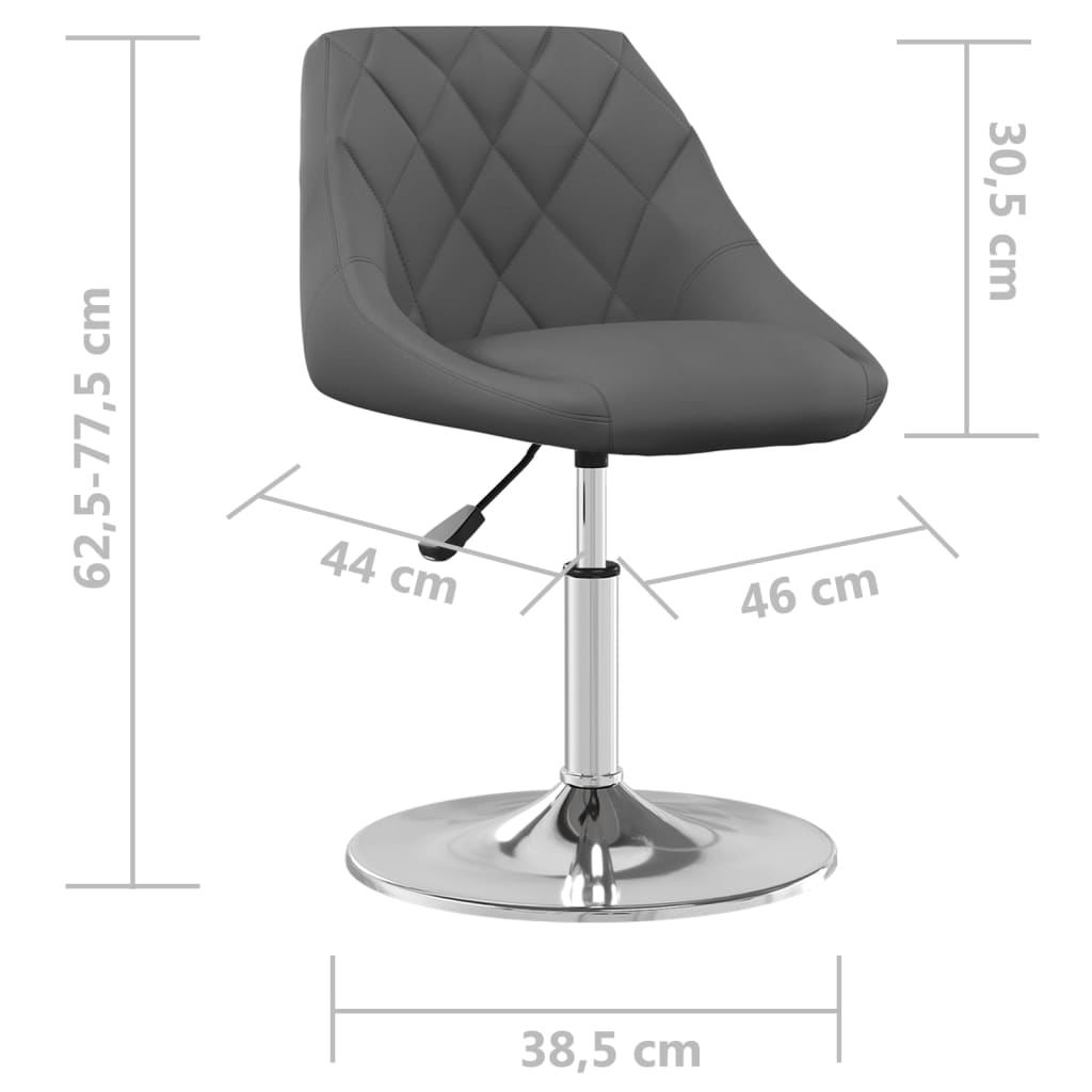 Scaune de bucătărie pivotante, 2 buc, gri închis, catifea - Lando