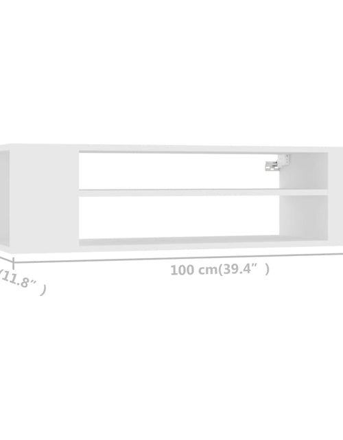 Încărcați imaginea în vizualizatorul Galerie, Dulap TV suspendat, alb, 100x30x26,5 cm, lemn prelucrat
