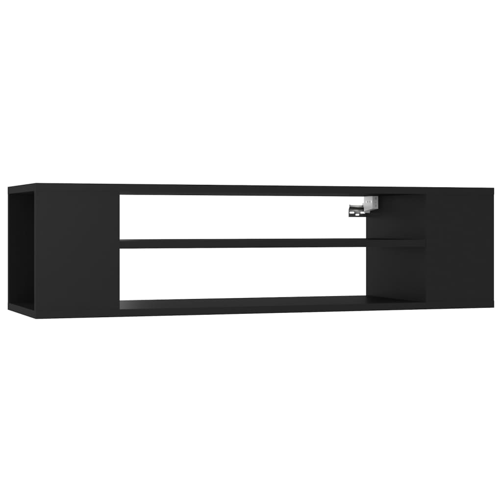 Dulap TV suspendat, negru, 100x30x26,5 cm, PAL