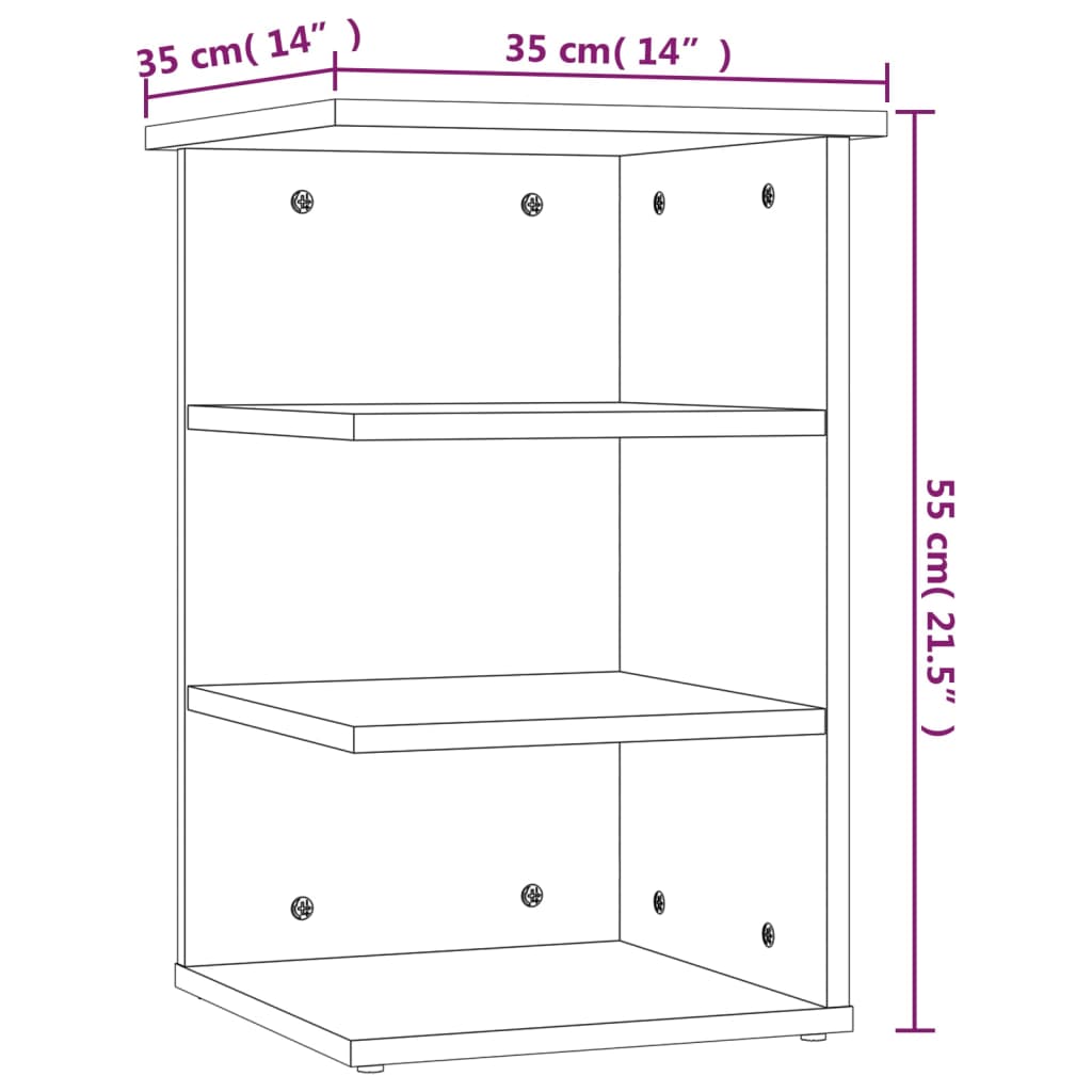 Dulap lateral, stejar Sonoma, 35x35x55 cm, PAL