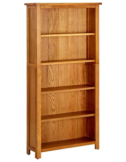 Загрузите изображение в средство просмотра галереи, Bibliotecă cu 5 rafturi, 70x22x140 cm, lemn masiv de stejar
