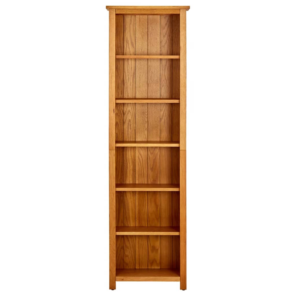 Bibliotecă cu 6 rafturi, 52x22x180 cm, lemn masiv de stejar