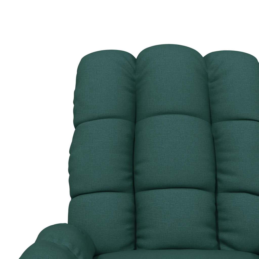 Fotoliu rabatabil electric, verde închis, material textil