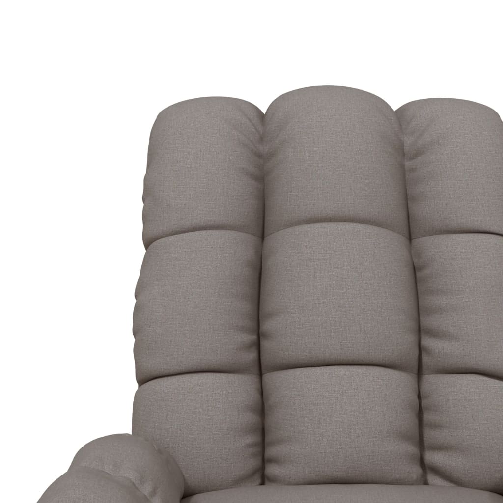 Fotoliu rabatabil electric, gri taupe, material textil