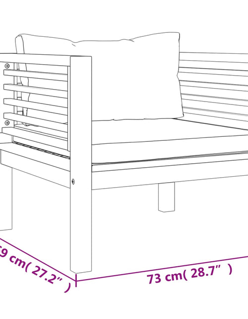 Încărcați imaginea în vizualizatorul Galerie, Scaun de grădină cu perne alb crem, lemn masiv de acacia
