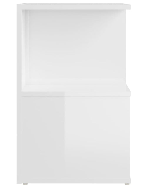Încărcați imaginea în vizualizatorul Galerie, Noptiere, 2 buc., alb extra lucios, 35 x 35 x 55 cm, PAL
