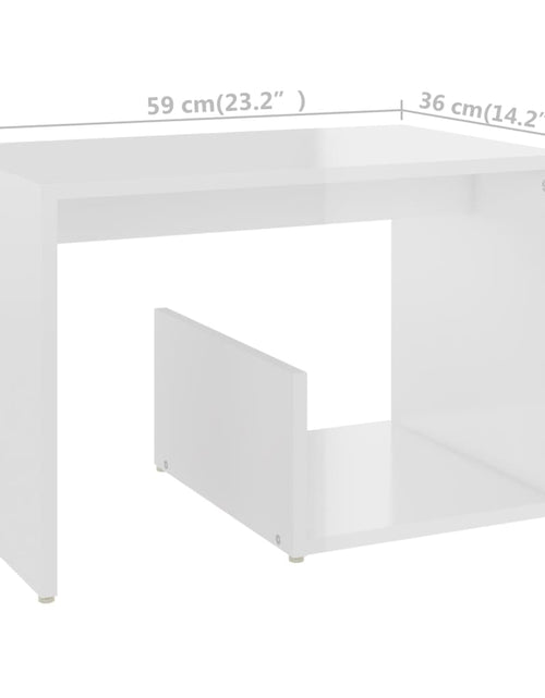 Încărcați imaginea în vizualizatorul Galerie, Masă laterală, alb extralucios, 59x36x38 cm, PAL
