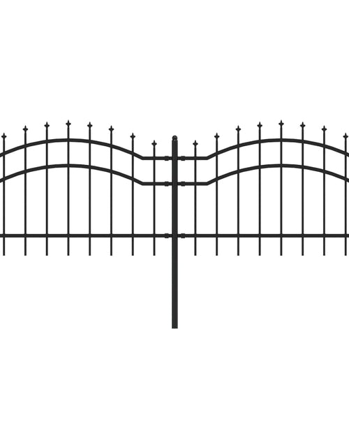 Загрузите изображение в средство просмотра галереи, Gard grădină cu vârfuri negru 115 cm oțel vopsit electrostatic
