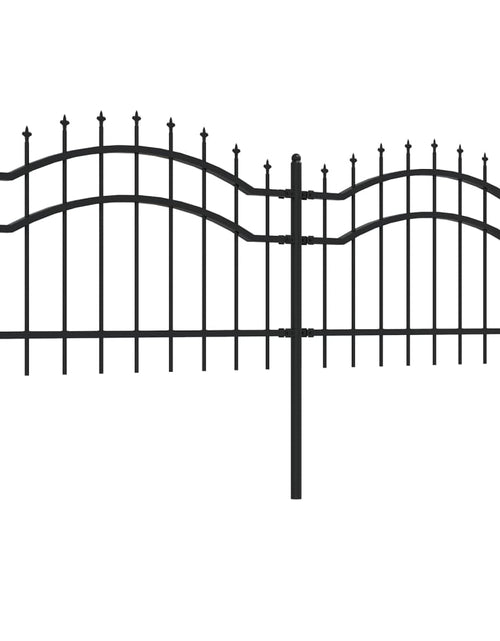Загрузите изображение в средство просмотра галереи, Gard grădină cu vârfuri negru 115 cm oțel vopsit electrostatic
