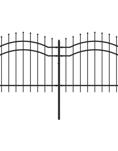 Загрузите изображение в средство просмотра галереи, Gard grădină cu vârfuri negru 140 cm oțel vopsit electrostatic
