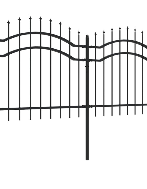 Загрузите изображение в средство просмотра галереи, Gard grădină cu vârfuri negru 140 cm oțel vopsit electrostatic
