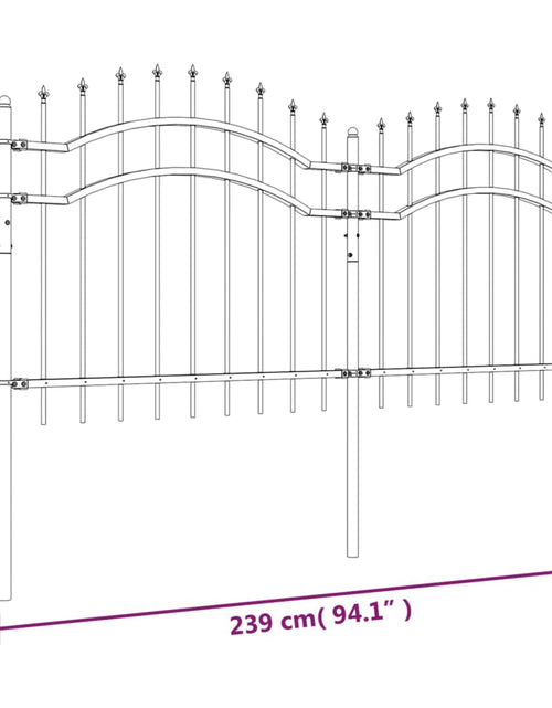 Încărcați imaginea în vizualizatorul Galerie, Gard grădină cu vârfuri negru 140 cm oțel vopsit electrostatic
