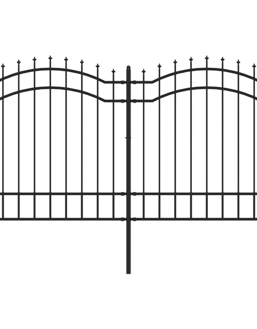 Загрузите изображение в средство просмотра галереи, Gard grădină cu vârfuri negru 165 cm oțel vopsit electrostatic
