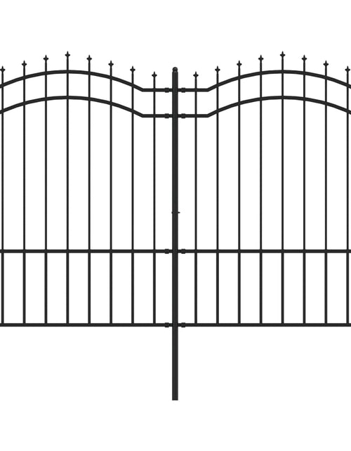 Загрузите изображение в средство просмотра галереи, Gard grădină cu vârfuri negru 190 cm oțel vopsit electrostatic
