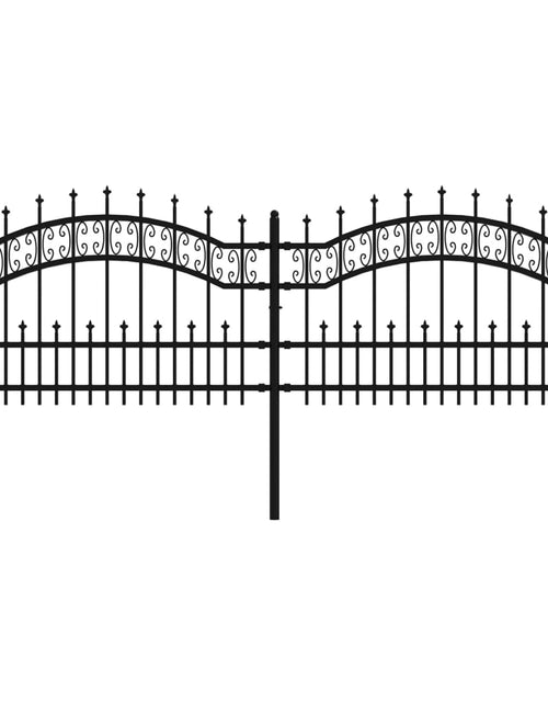 Загрузите изображение в средство просмотра галереи, Gard grădină cu vârfuri negru 115 cm oțel vopsit electrostatic
