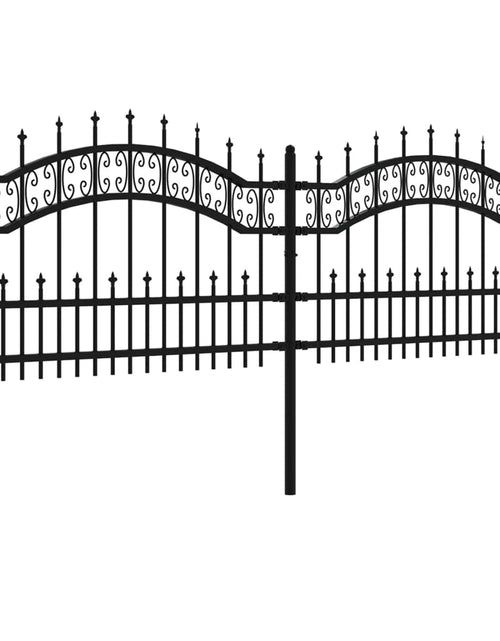 Загрузите изображение в средство просмотра галереи, Gard grădină cu vârfuri negru 115 cm oțel vopsit electrostatic
