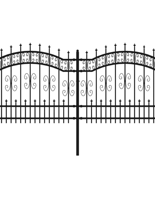 Загрузите изображение в средство просмотра галереи, Gard grădină cu vârfuri negru 140 cm oțel vopsit electrostatic
