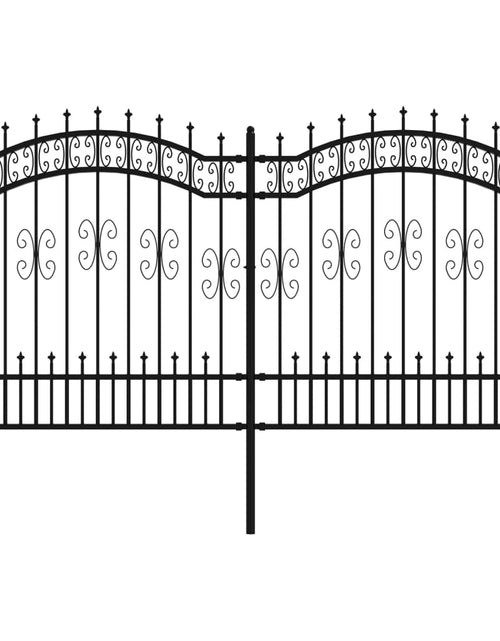 Загрузите изображение в средство просмотра галереи, Gard grădină cu vârfuri negru 165 cm oțel vopsit electrostatic
