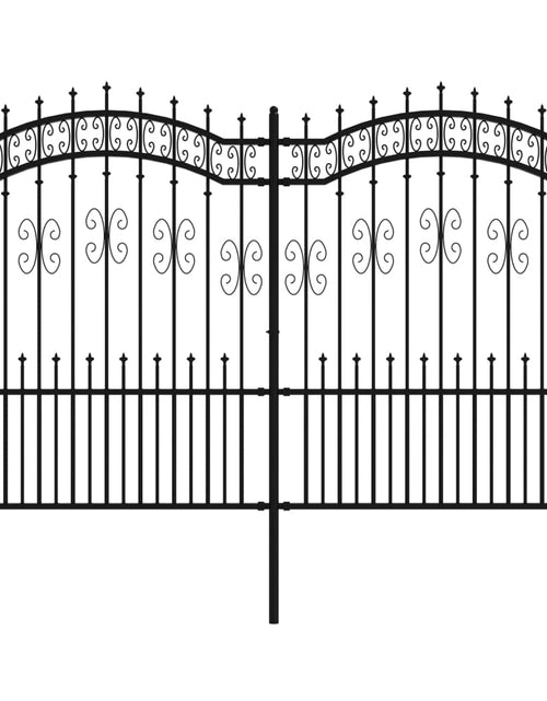 Загрузите изображение в средство просмотра галереи, Gard grădină cu vârfuri negru 190 cm oțel vopsit electrostatic
