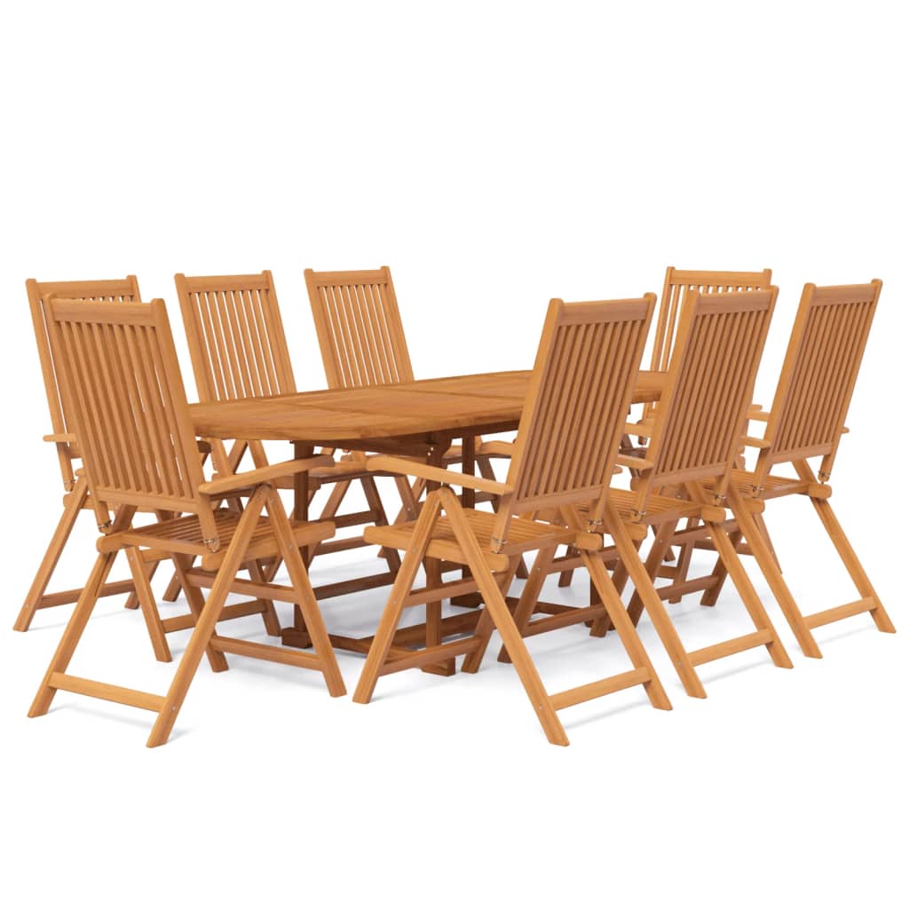 Set mobilier de grădină, 9 piese, lemn masiv de acacia