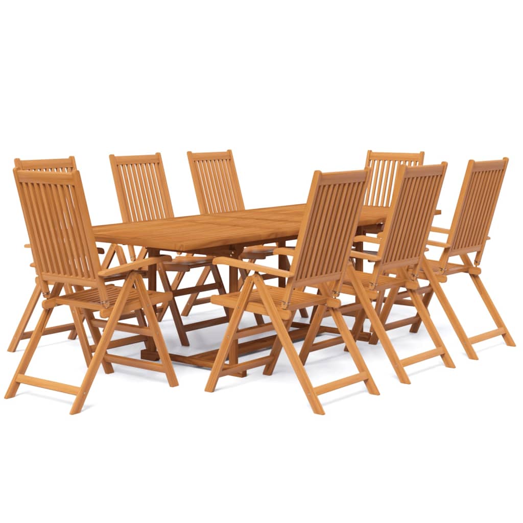 Set mobilier de grădină, 9 piese, lemn masiv de acacia