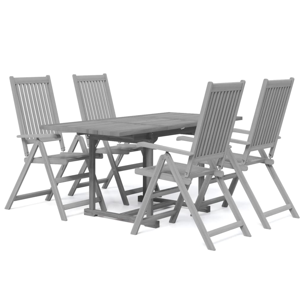 Set mobilier de grădină, 5 piese, lemn masiv de acacia