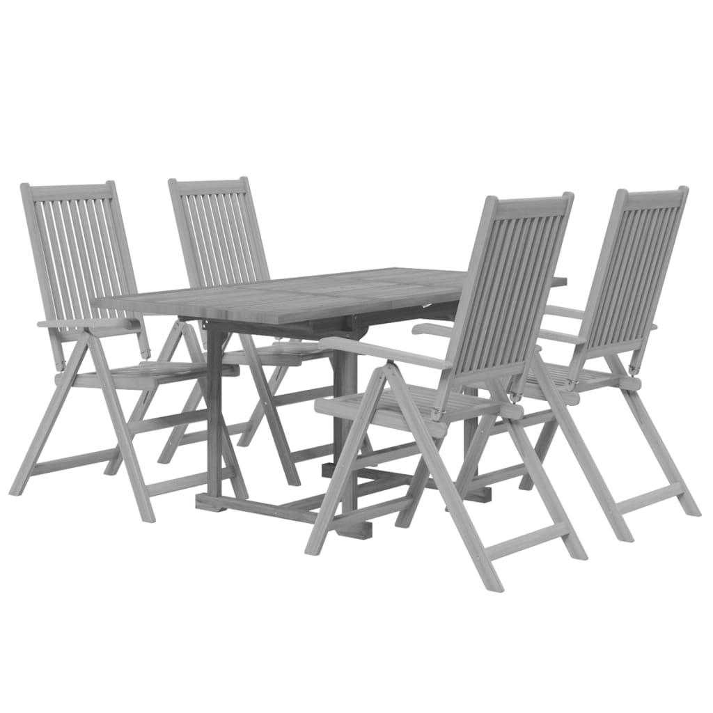 Set mobilier de grădină, 5 piese, lemn masiv de acacia